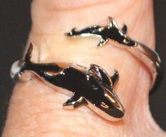 Ring L-8939 – Orca - Schwertwal Grössenverstellbar Zinklegie