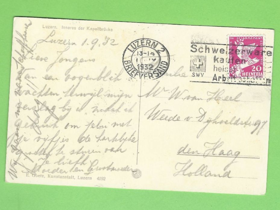 Cartoline postali: Luzern Kapellbrücke – Usato da Zürich venduto da t24_de 1