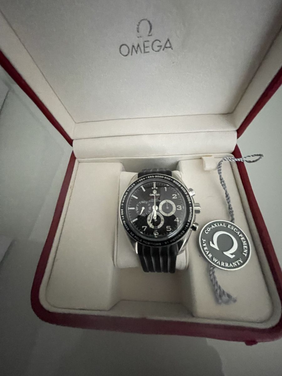 Omega Uhren: Omega Speedmaster Co-Axial  Michael Schumacher Édition limit – Neu und originalverpackt aus Chamoson von scarfiotti 2