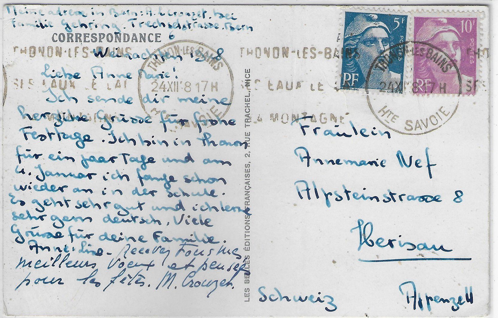 Cartoline postali: Lac Leman - Barque - Litho – Usato da Ettingen venduto da Kartenplanet 1