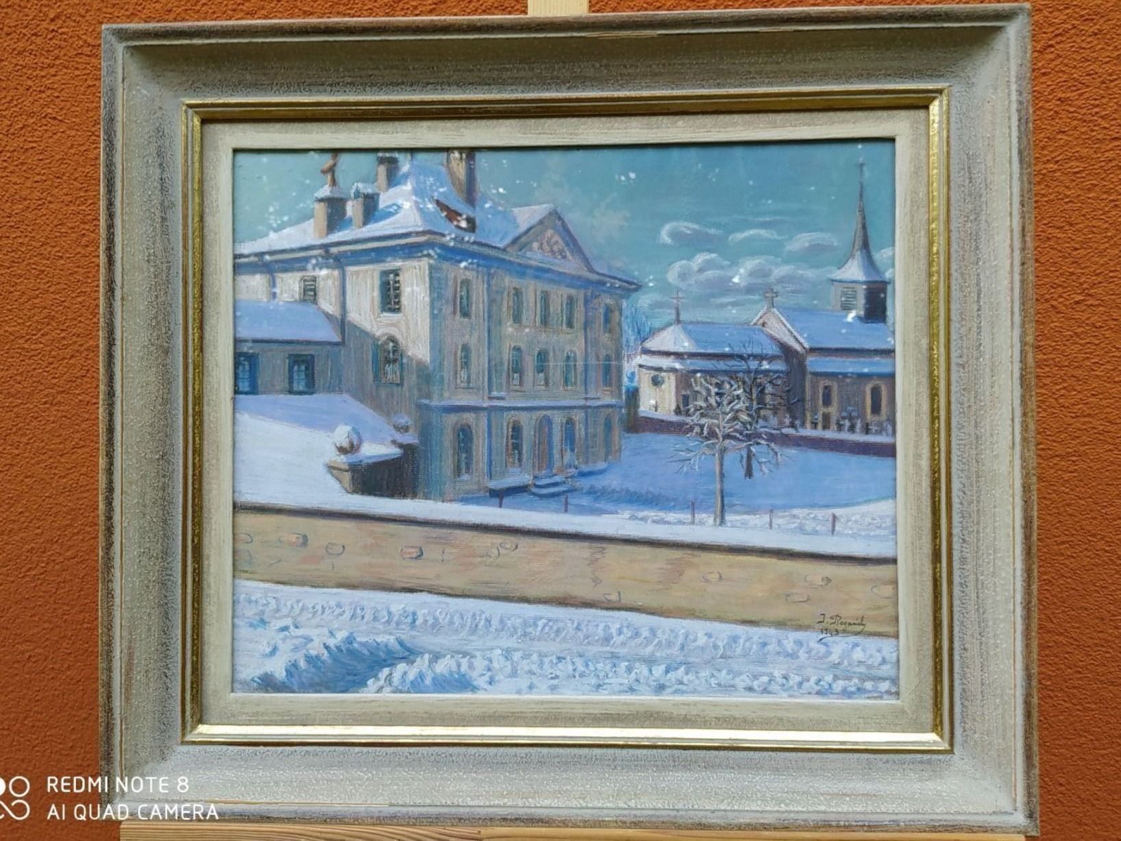 Dipinti: Stadtszene im Winter, signiert datiert. – Usato da Bretzwil venduto da nefith