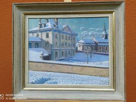 Stadtszene im Winter, signiert datiert.