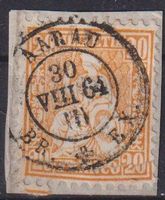 TOP Sitzende Helvetia "20",Ortsstempel AARAU++++