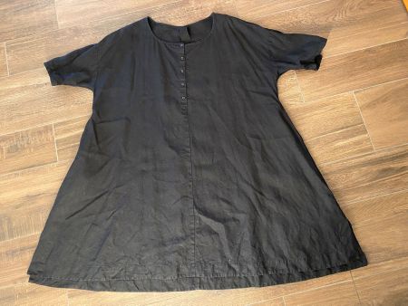 Rundholz Kleid Leinen mit Taschen schwarz Gr. OS bis 52/54