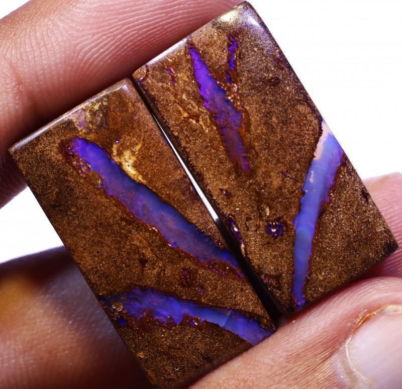 Pietre preziose: Australischer Boulder Opal Paar 49Cts. – Nuovo (secondo la descrizione) da Bern venduto da Grindelwaldaus 1