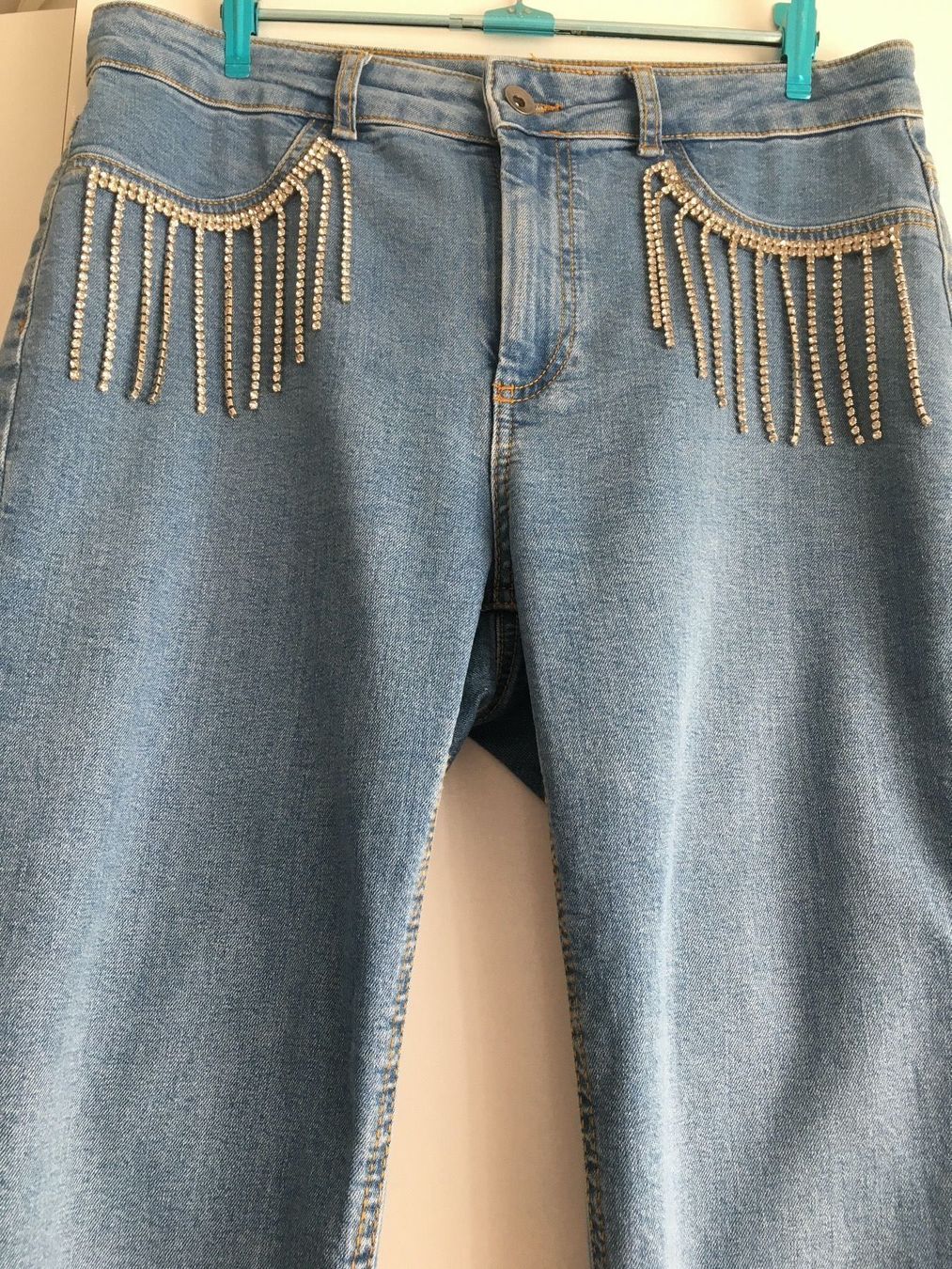 Jeans: Coole blaue Jeans mit Strass-Steinen – Gebraucht aus Bern von Smile-2707 1