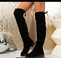 schwarze, kniehohe Stiefel – Größe 38,5