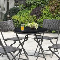 Tischplatte Glas Ø 80cm, schwarz glanz
