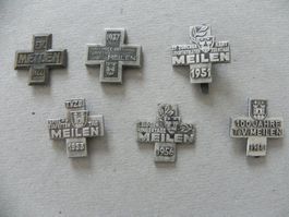 Medaille 6 Sport Abzeichen Brosche Meilen ZH 1922 -1968