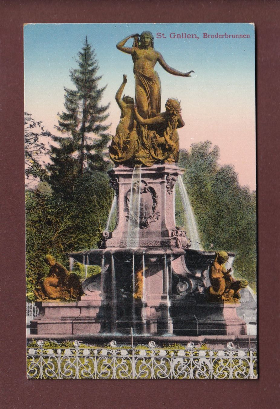 Cartoline postali: ST. GALLEN - Broderbrunnen – Usato da Pully venduto da nicecards