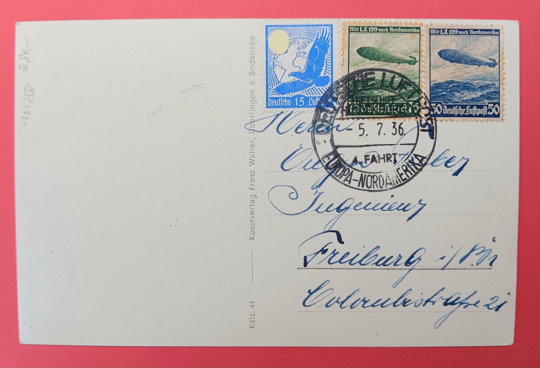 Cartes postales: ZEPPELIN 1936 "Luftschiff am Bodensee" Rückfahrt – D'occasion à Holderbank AG par DINOS-PHILA 1