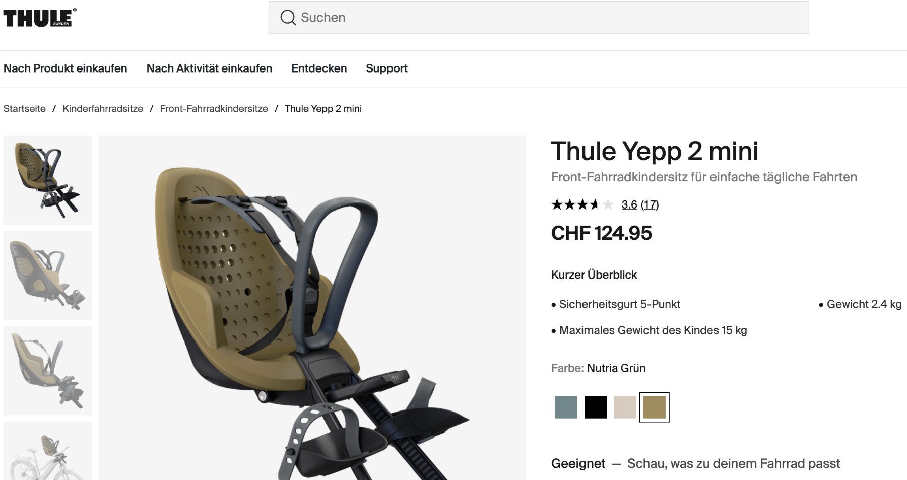 Thule Pezzi di ricambio: Thule Front-Fahrradkindersitz – Usato da Kilchberg ZH venduto da TacYin 1