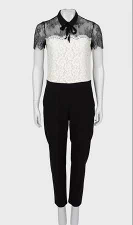 Jumpsuit Sandro Paris Lace Black White Size 1 S