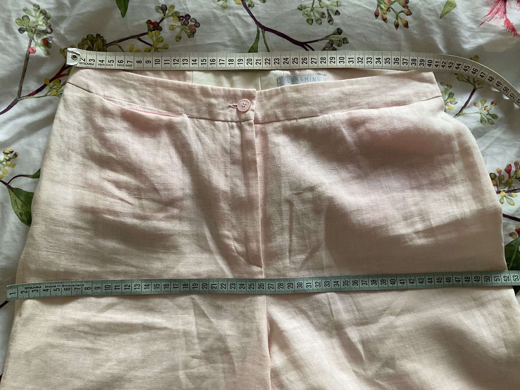 Pantaloni: LONGHIN 100% Leinen Hose Gr 40 hellrosa – Usato da Urdorf venduto da alda02 4