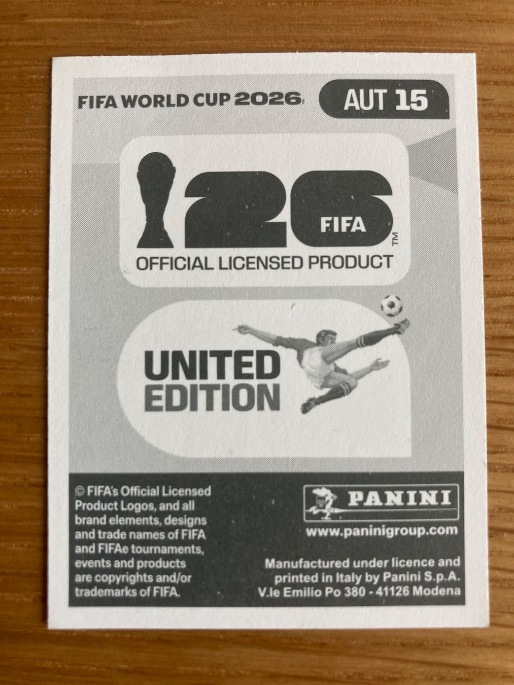 Panini Sammelbilder & Trading cards: WM Sticker AUT 15 – Neu (gemäss Beschreibung) aus Winterthur von Whitefish 1