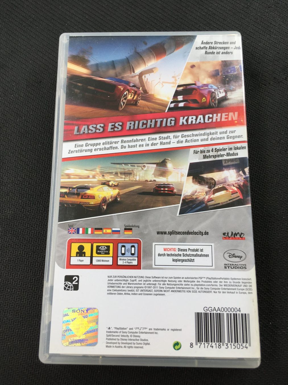 Sony Giochi: Splitsecond Velocity - PSP – Usato da St.Gallen venduto da Punktchen01 1