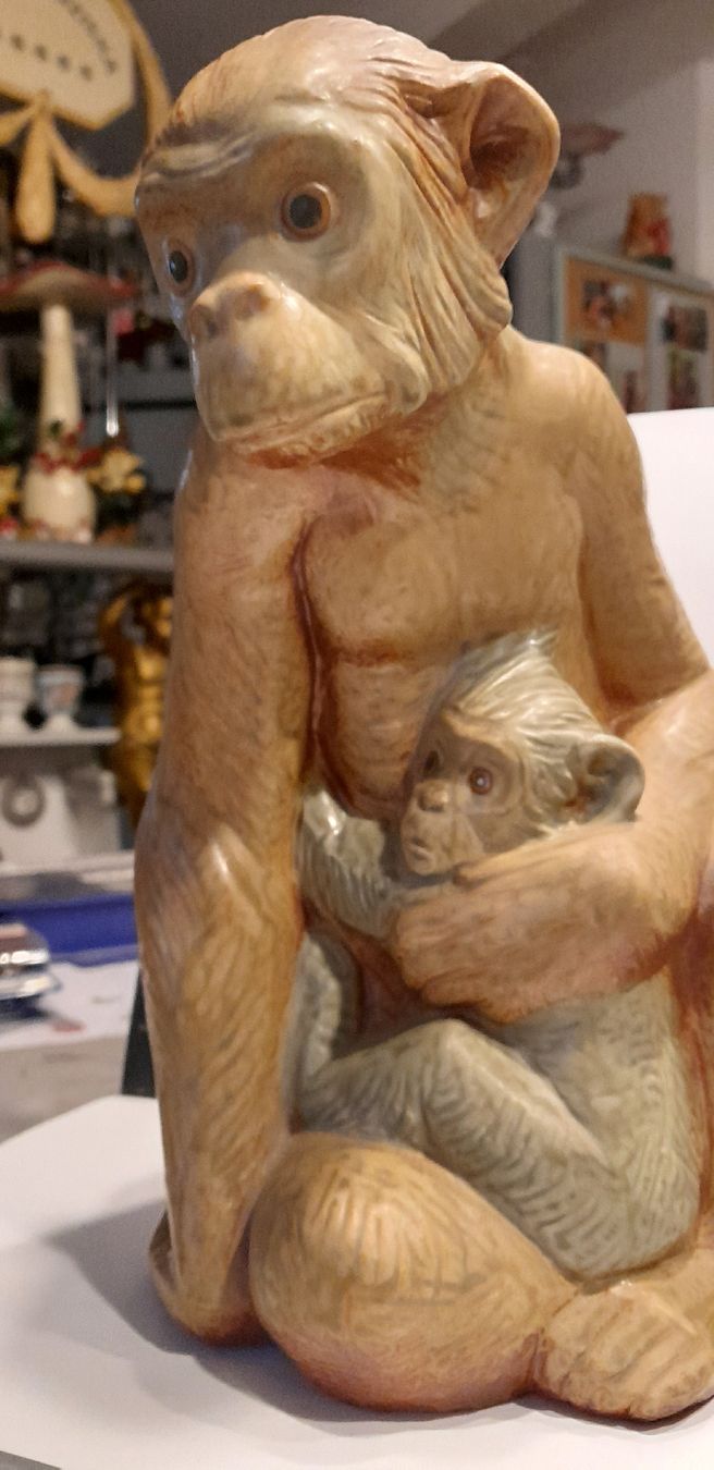 Lladro Figurines: Lladro Affenfigur Mutter mit Kind Porzellanfigur – D'occasion à Biel-Benken BL par Sternstaub 1