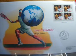 FDC Grossbrief 2007, 4erblock Roger Federer