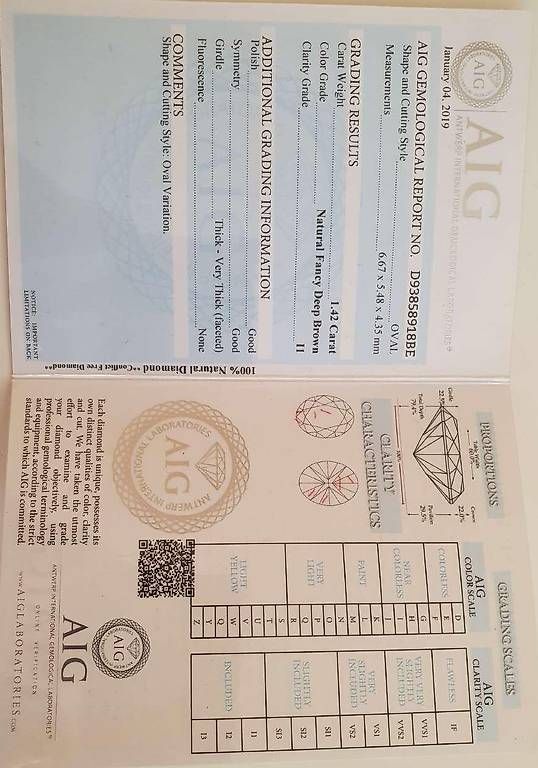 Pietre preziose: Diamant naturel brun 1.42 ct AIG – Usato da Châtelaine venduto da GenevaTrade 3