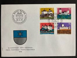 Schweiz 1976 Ersttagsbrief Satz Pro Patria Schlösser