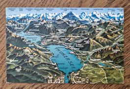 Reliefkarte Thunersee 1958, Sonderstempel Interlaken