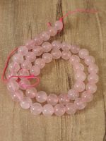1 Strang natürlicher Rosenquarz-Rundperlen, 8 mm