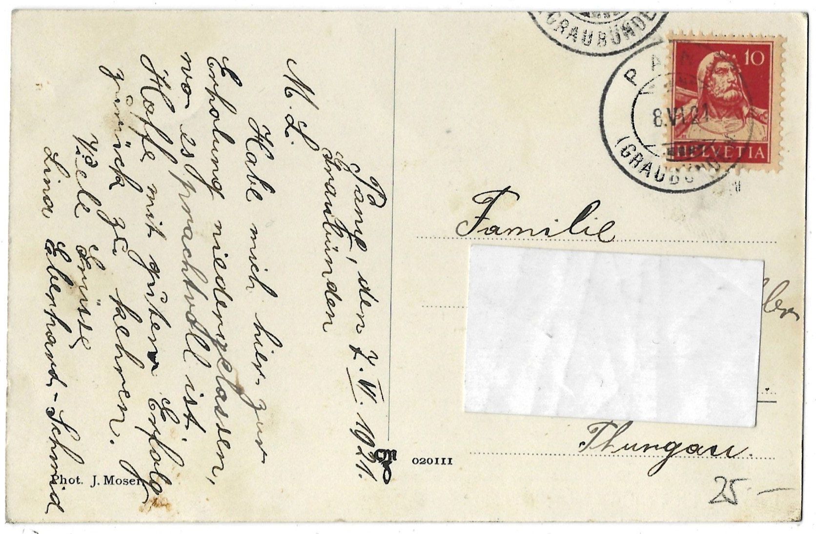 Cartoline postali: Pany  mit  Blick  auf  die  Silvrettagruppe – Usato da Bütschwil venduto da Jackson1A 1