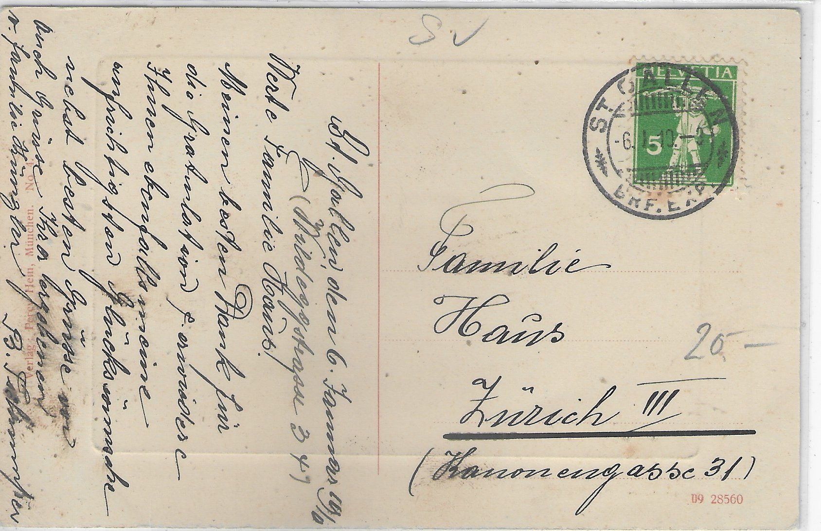 Cartoline postali: St. Gallen - Scheffelstein - coloriert – Usato da Ettingen venduto da Kartenplanet 1