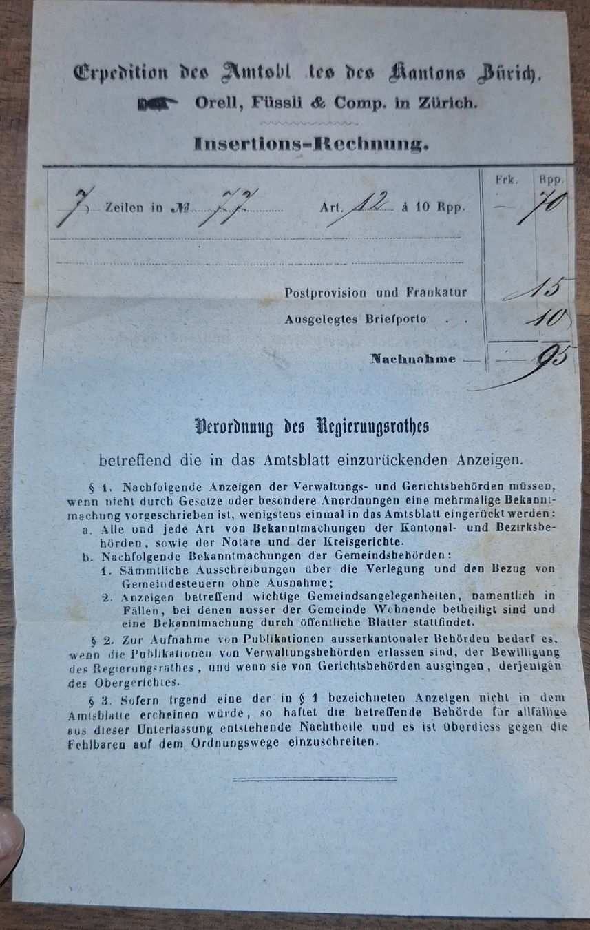 Alle Briefmarken: Strubel 24D Faltbrief Insertions - Rechnung Kat.180.- – Gebraucht aus Balgach von SIMEON27 1