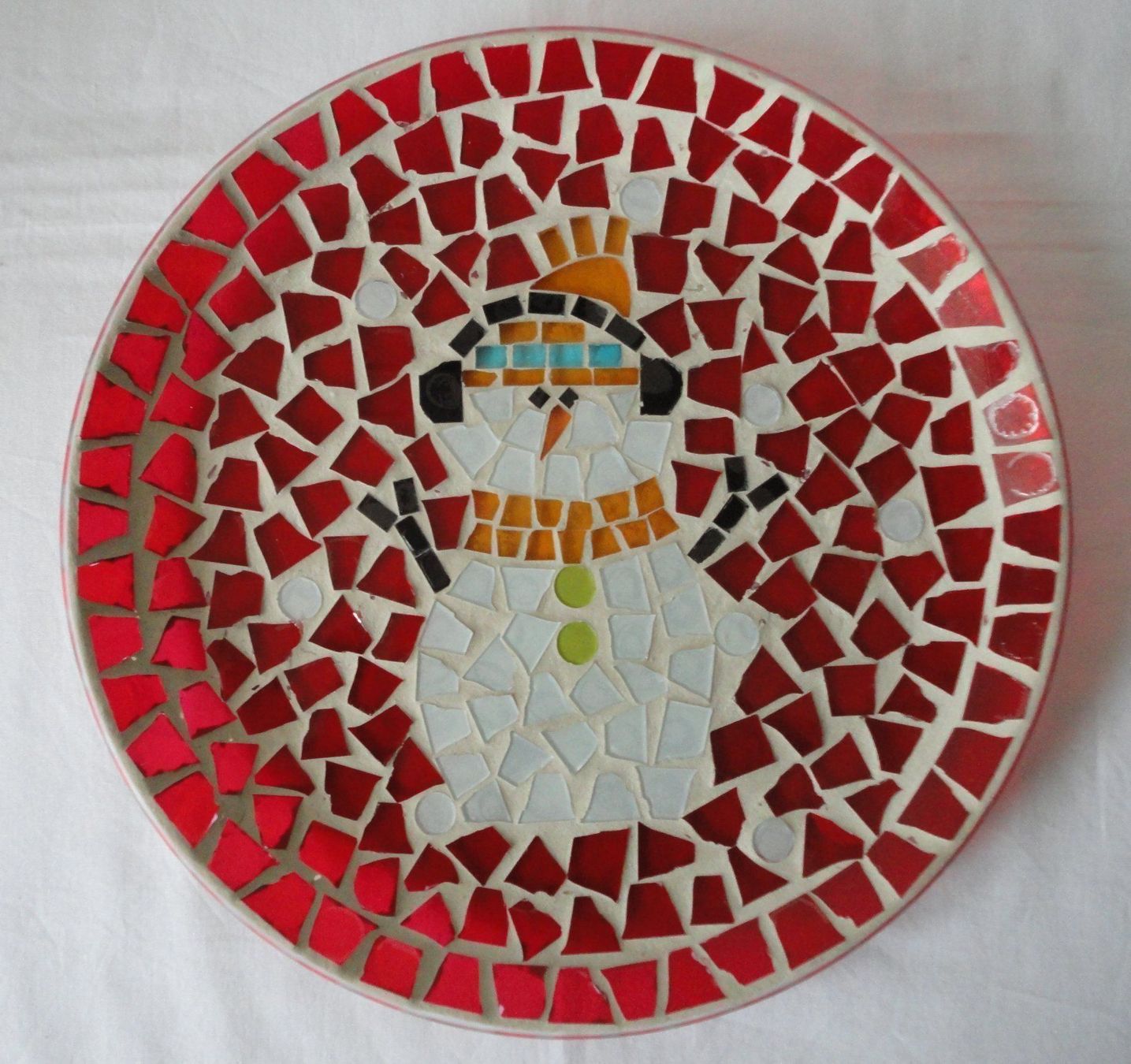 Piatti: Mosaikteller "Schneemann mit Kopfhörer" D=26cm – Usato da zürich venduto da parts5060