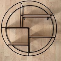 rundes Hängeregal Metall und Holz