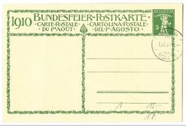 Bundesfeierkarte No. 1 mit 1.8. Stempel Kat 15.--  für 1.50
