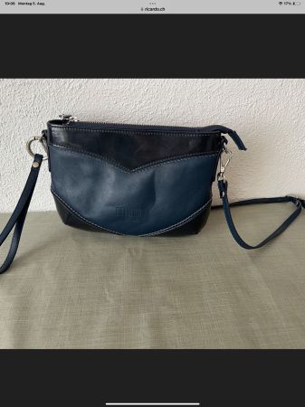 07 14 Leather Shoulder Bag, Blue, Besuchen › New Without Tag