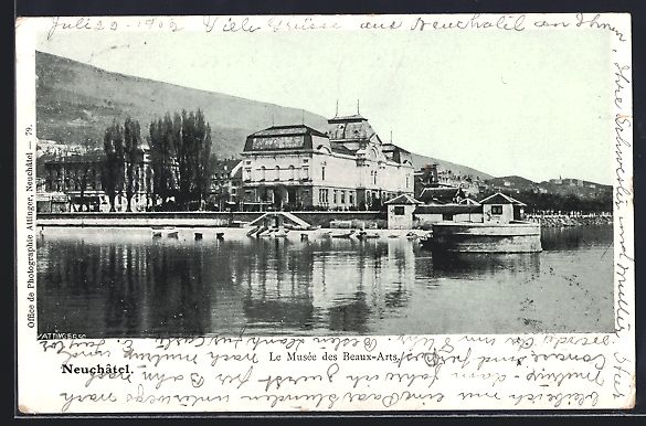 Cartoline postali: AK Neuchâtel, Le Musée des Beaux-Arts – Usato da Berlin venduto da bartko-reher