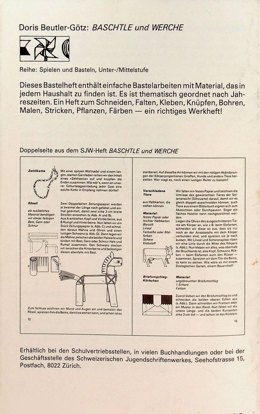 Libri: SJW 1737  Doris Beutler Baschtle und Werche EA1985 – Usato da Reitnau venduto da Zaomir 8