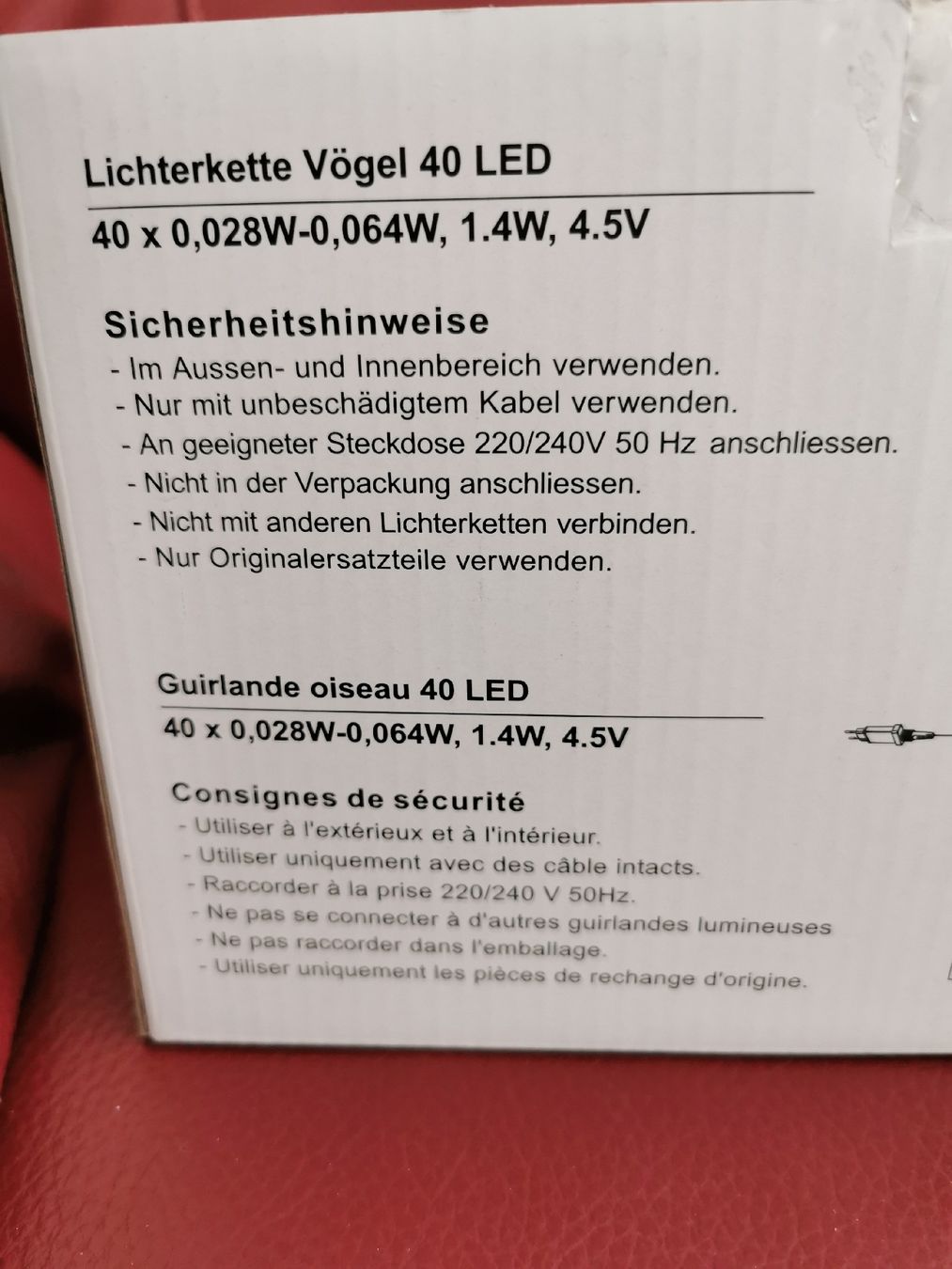 Ghirlande e barre luminose: Winterliche Lichterkette mit 5 Vögel - 40 LEDs, Timer – Usato da Egg b. Zürich venduto da heikei 2