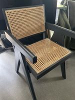 Armlehnstuhl Sissi Wiener Geflecht schwarz Eiche Rattan