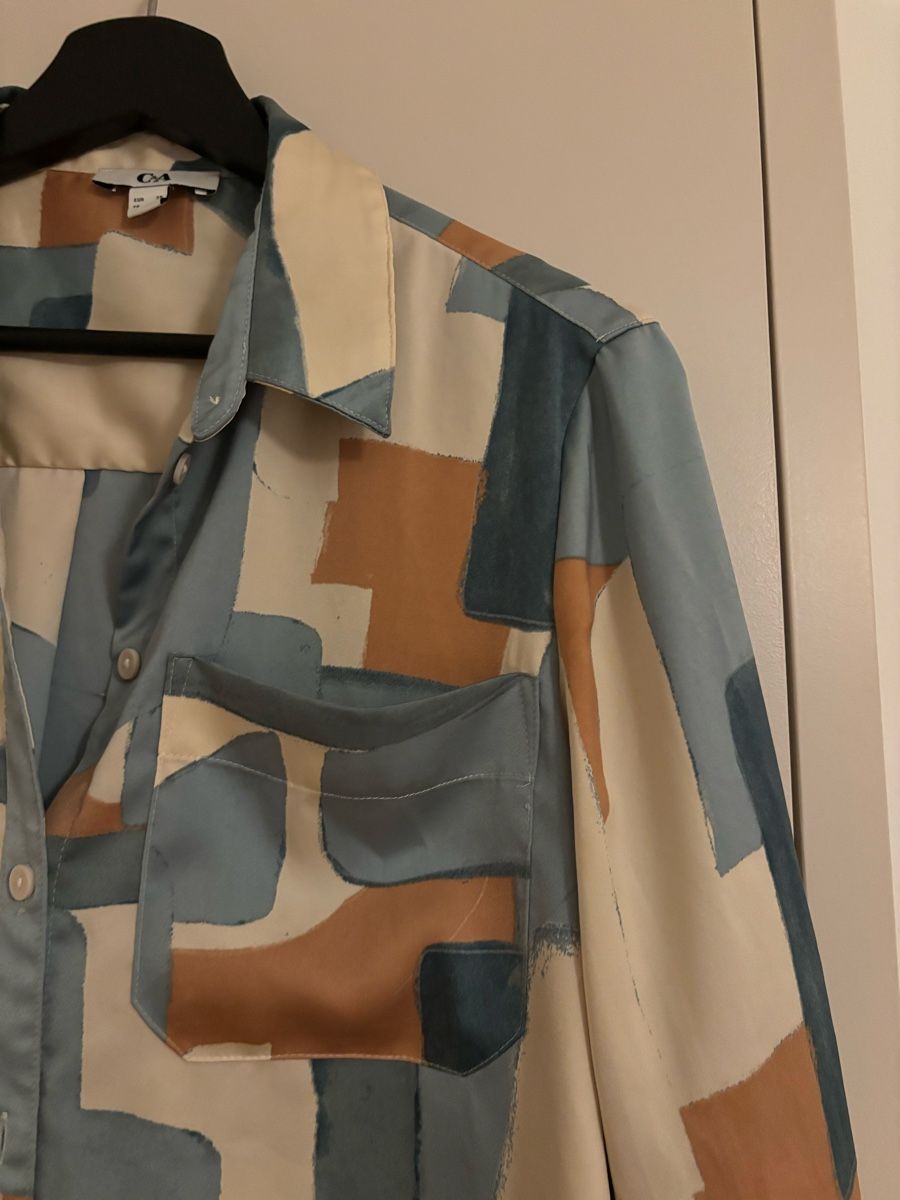 C&A Camicette: C&A Bluse Langarm Gr. 38 Abstract Print Sommerlich – Nuovo (secondo la descrizione) da Arbon venduto da Viktoriaa 1