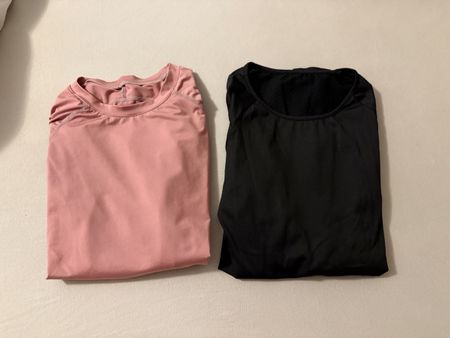 2 Sportshirts Damen rosa schwarz - Grösse: S