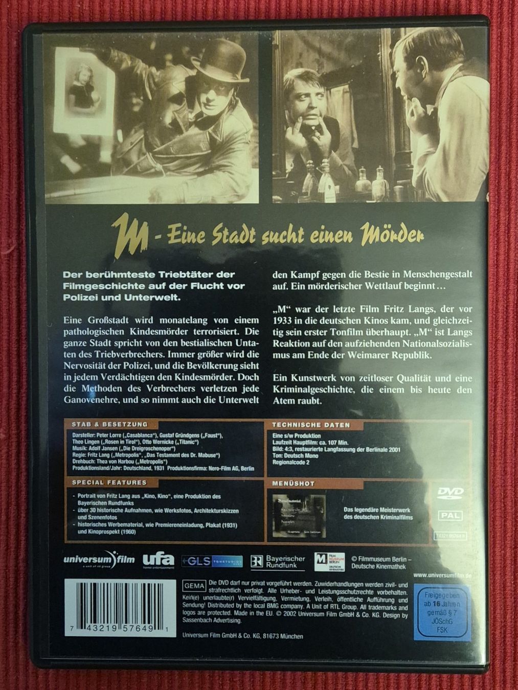 Tutti i DVDs: M - Eine Stadt sucht einen Mörder / Peter Lorre – Usato da Chur venduto da dluli 1