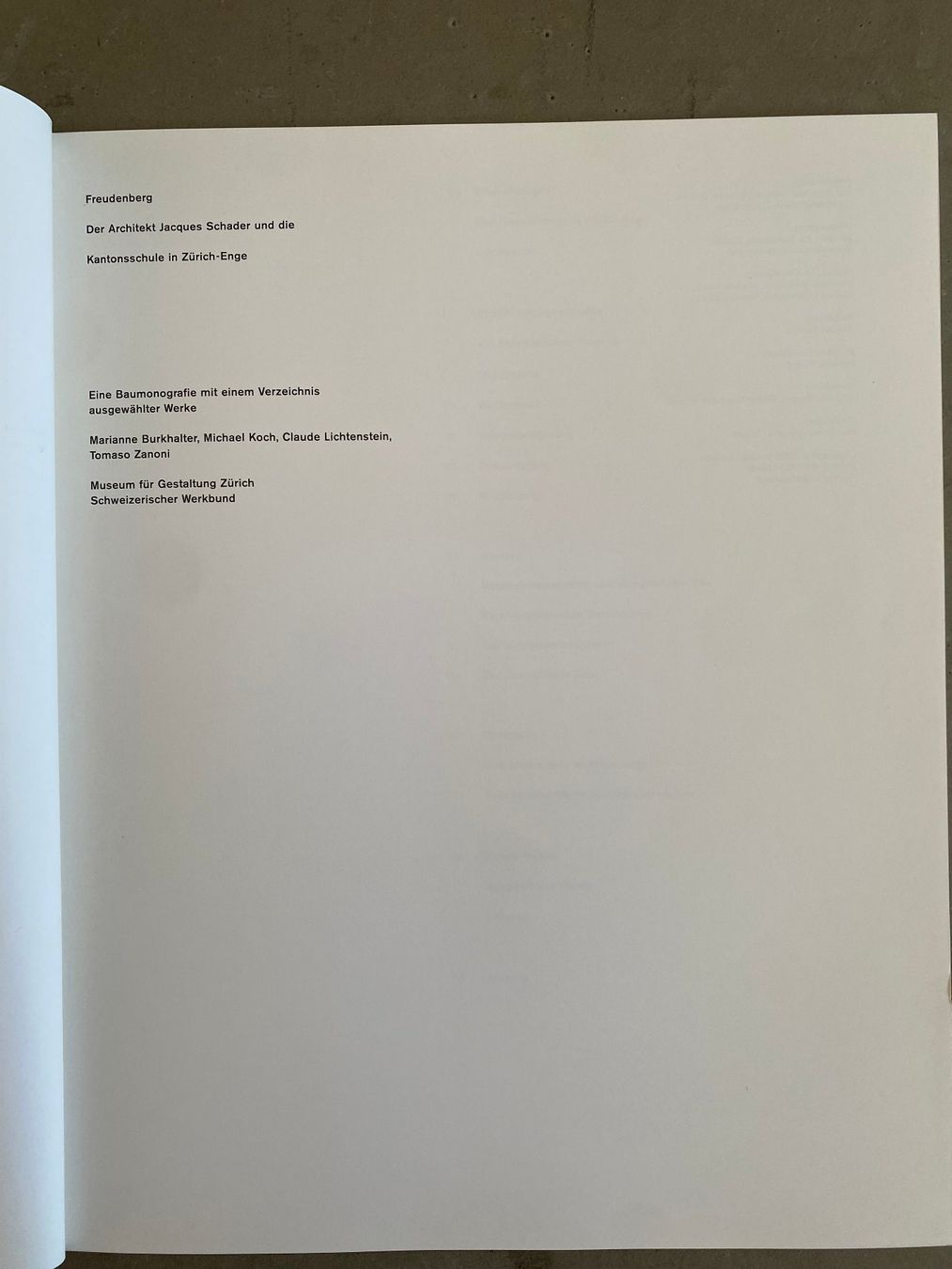 Libri: Freudenberg Jacques Schader Architekturbuch – Usato da Zürich venduto da fritzfranzantoni 2