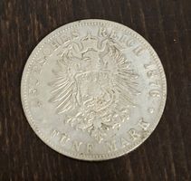 Deutsches Reich 1876 5 Mark Silbermünze 24,3 g reines Silber
