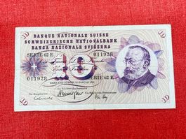 10 Franken Banknote 1969 gebraucht