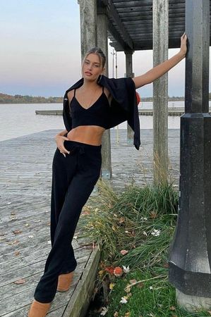 🤩MANGO SPAGHETTI TRÄGER TOP SCHWARZ LANG NEU & D&G P.