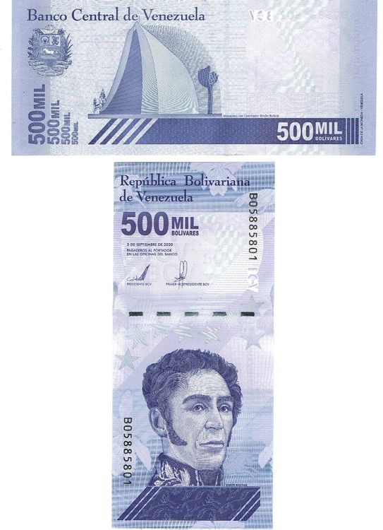 Venezuela 500 Digitali Qt&agrave;: 1 Ea 2023 UNC 500 Milioni Bolivar