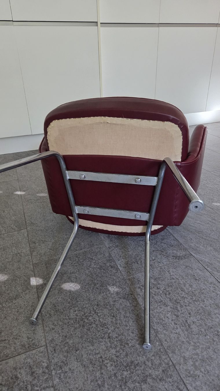 Poltrone: Retro Sessel / Stuhl, dunkelrot, Kunstleder – Usato da Zürich venduto da admyre 6