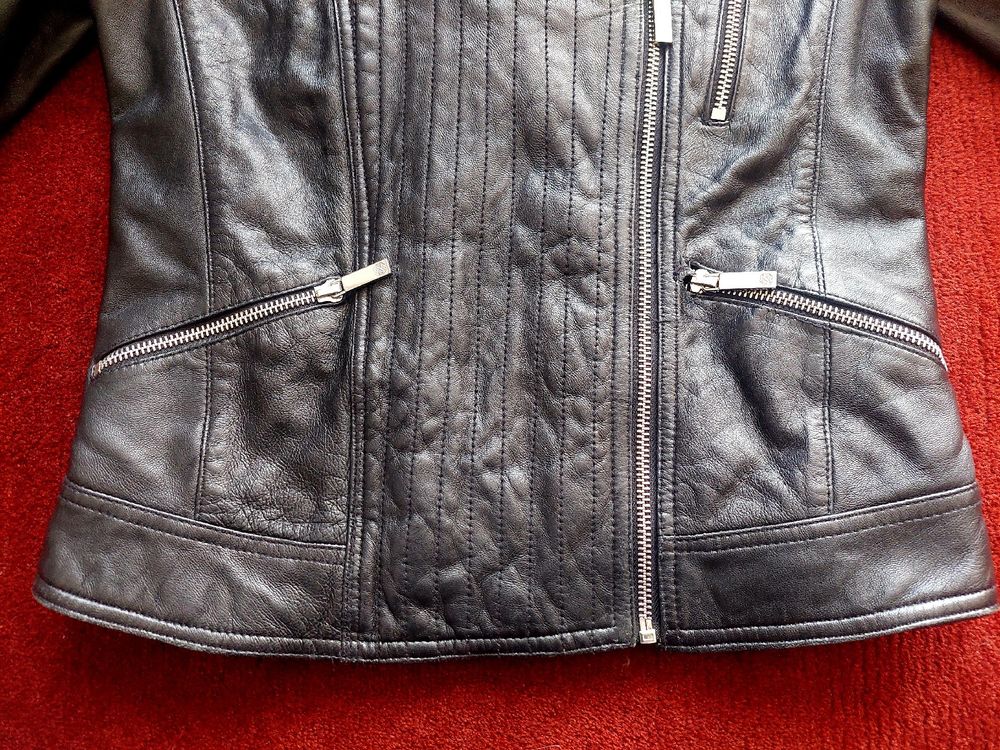 Morgan Giacche: Schwarze Morgan Kalbs- Lederjacke, Grösse 36 – Top Zustand! – Usato da Hochwald venduto da hupelcord 2