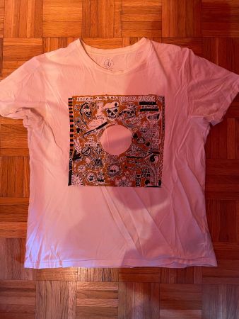 T-shirt Volcom blanc, Motif Branché, Taille L-XL