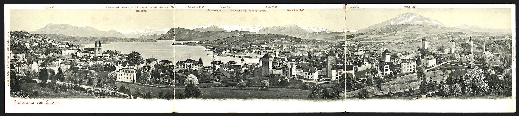 Cartoline postali: Klapp-AK Luzern, Panoramablick auf die S – Usato da Berlin venduto da bartko-reher