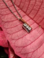 Crist Diamanten Halskette 0.23karat, 750er Gold, Bicolor